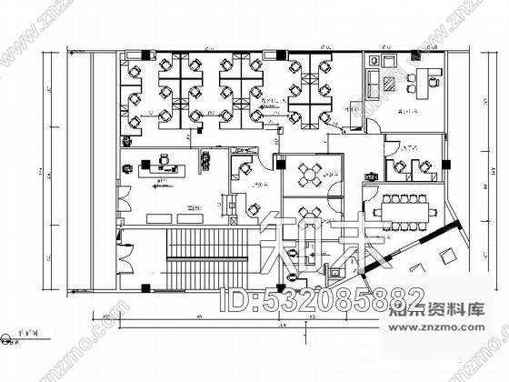 施工图佛山花园小区招商办公室室内装修图cad施工图下载【ID:532085882】