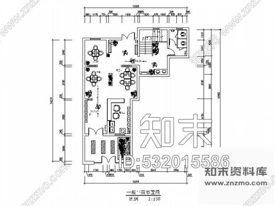 施工图绥中特色中式茶楼室内装修图含效果cad施工图下载【ID:532015586】