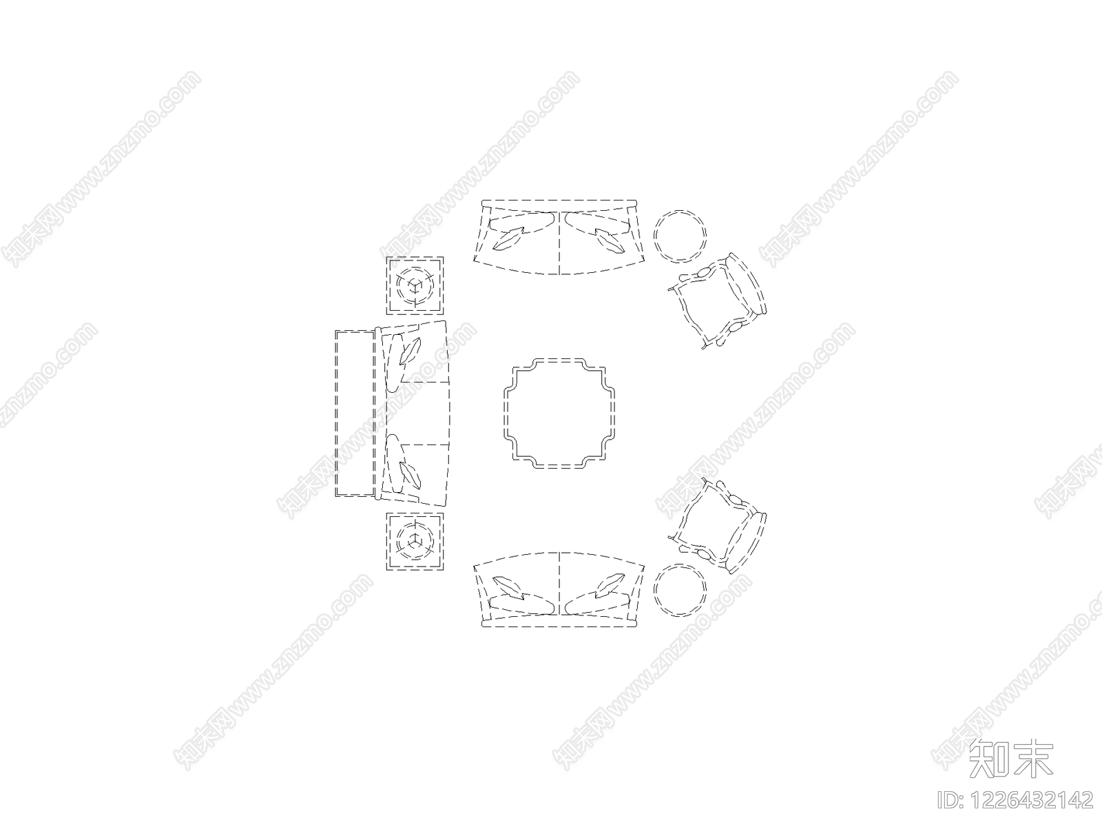 沙发cad施工图下载【ID:1226432142】
