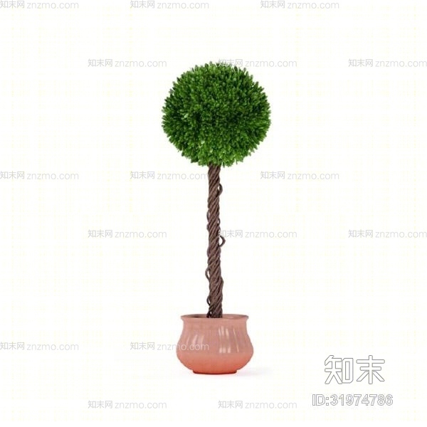 绿色盆栽3D模型下载【ID:31974786】