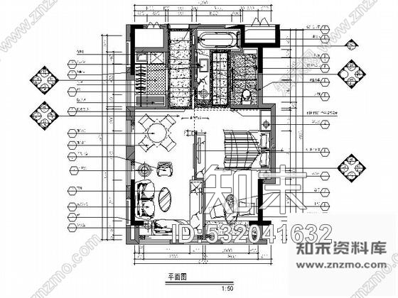 施工图重庆某现代高档酒店客房室内设计装修图cad施工图下载【ID:532041632】