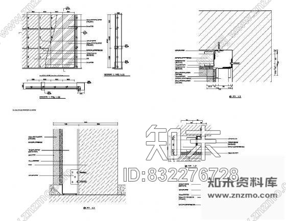 图块/节点结构墙表面木饰面结构图cad施工图下载【ID:832276728】
