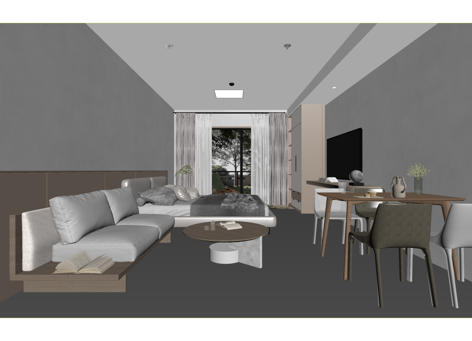 现代客餐厅3D模型下载【ID:1215014375】