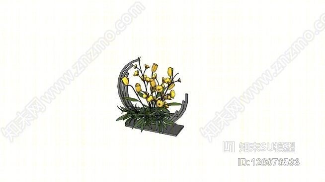 现代花艺SU模型草图