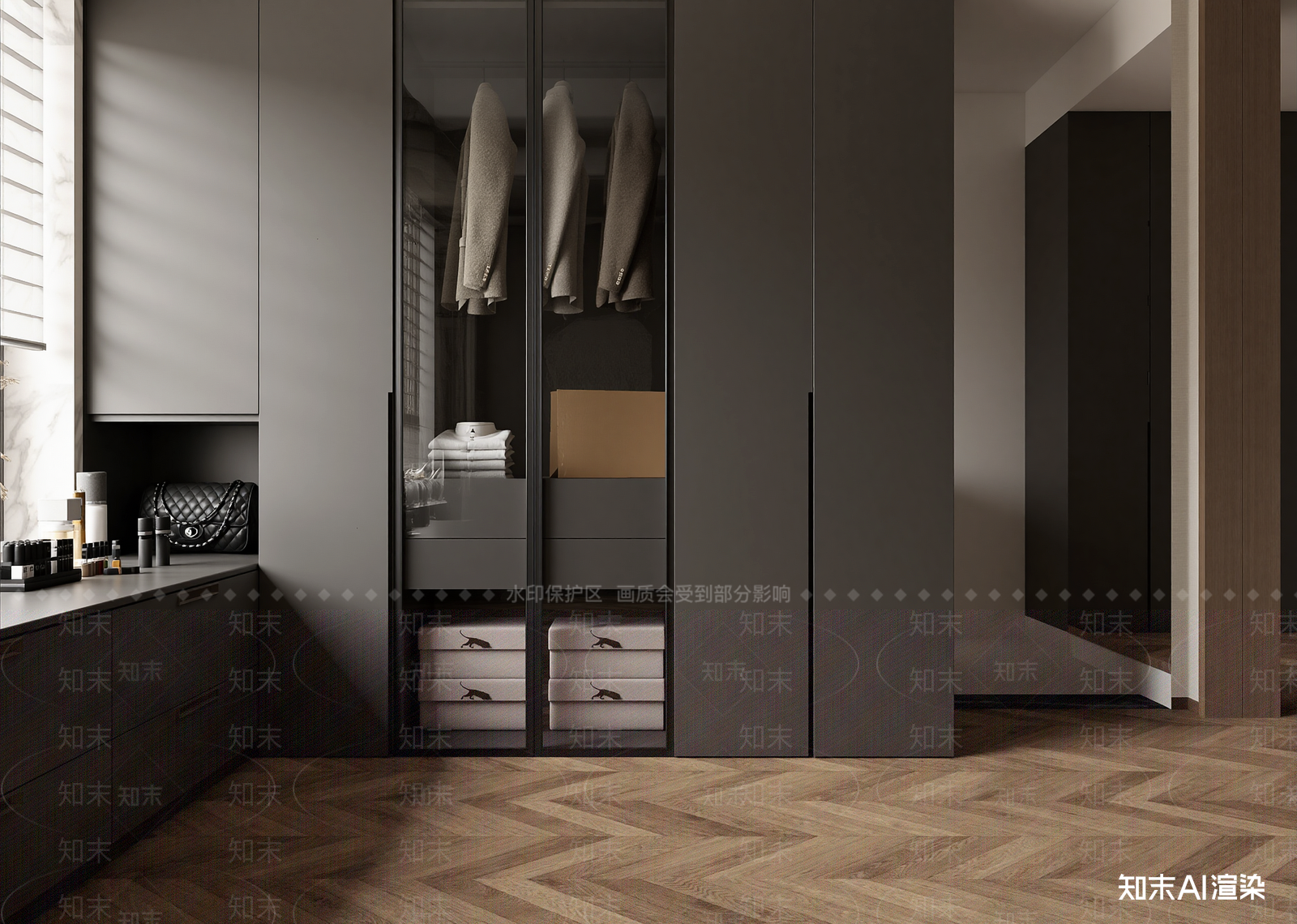 现代衣帽间3D模型下载【ID:1215193656】