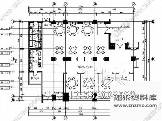 施工图新中式零点餐厅室内装修图cad施工图下载【ID:532008568】