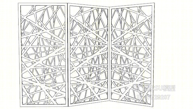 镂空屏风SU模型下载【ID:47729207】