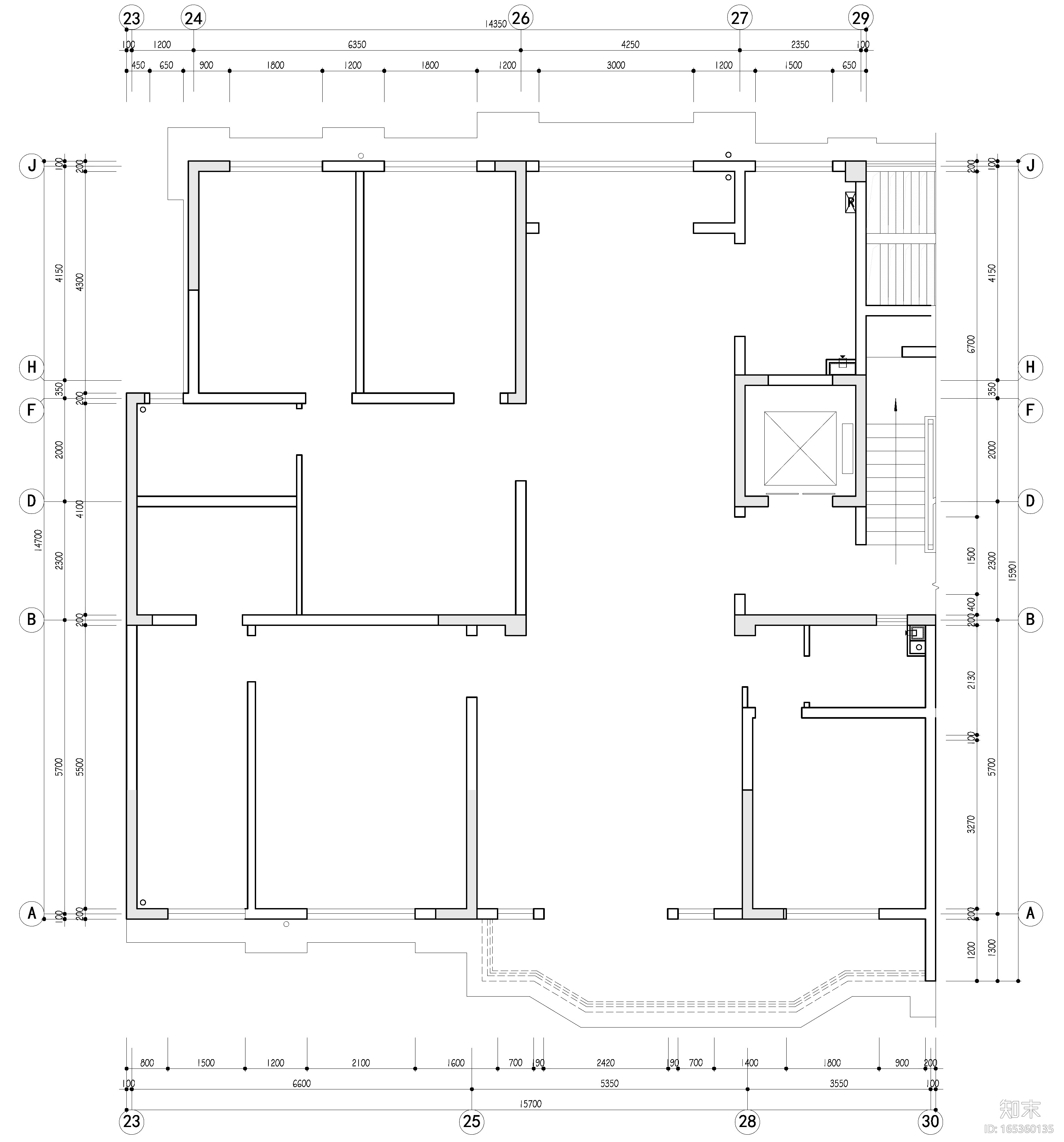 正弘瓴中式风格四居室样板间室内装修施工图施工图下载【ID:165360135】