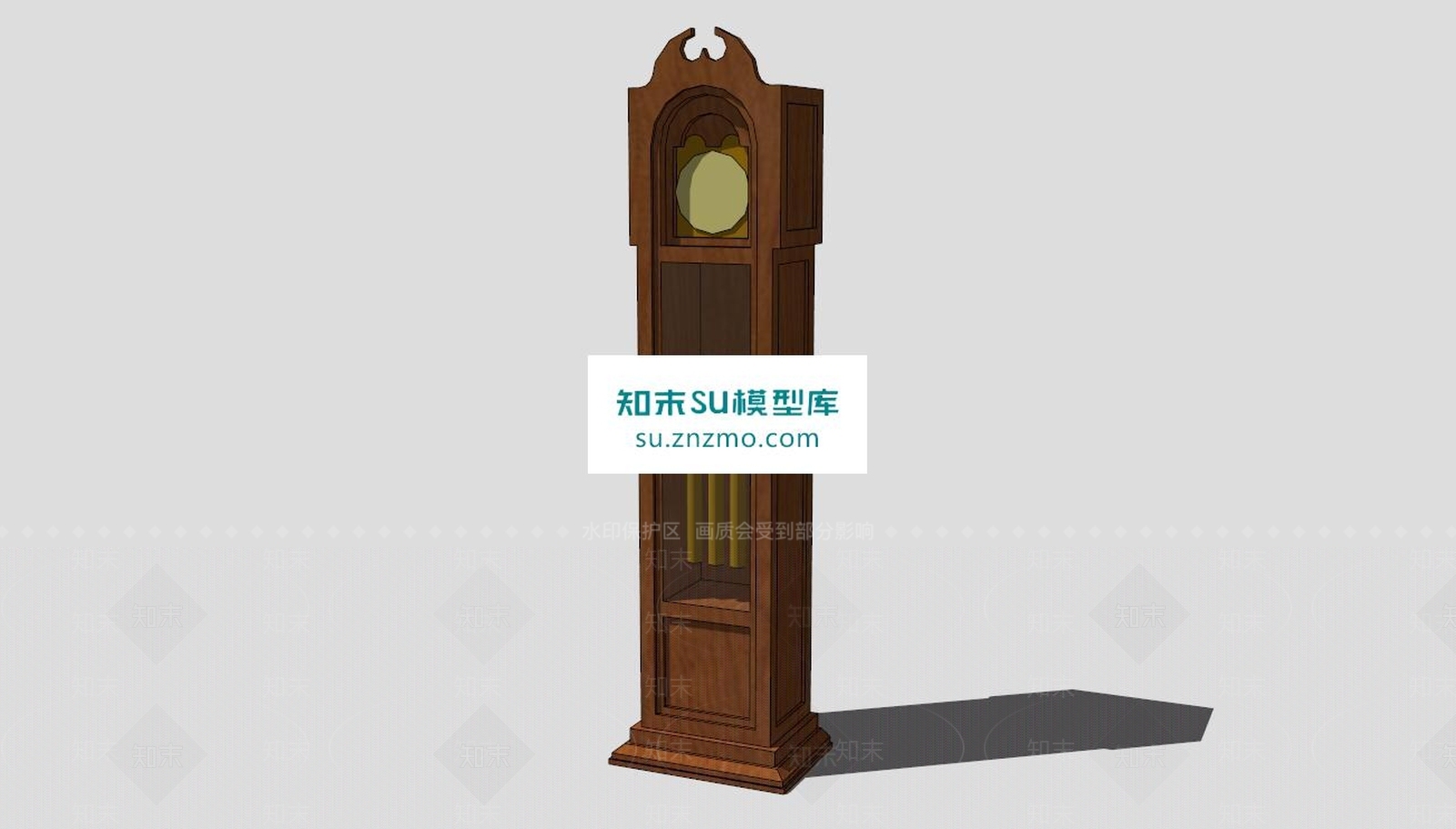 欧式复古摆钟时钟SU模型下载【ID:172529296】