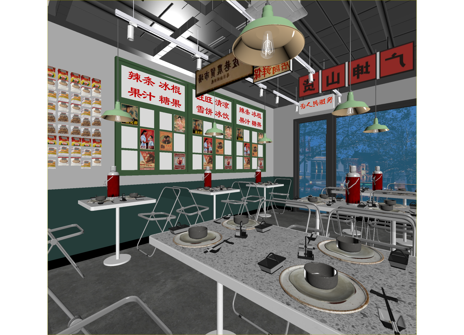 现代快餐店3D模型下载【ID:1214313504】