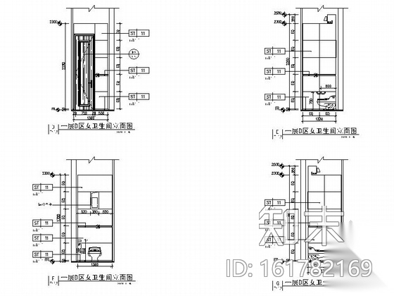 [广东]奢华高档五星级酒店过厅卫生间装修施工图cad施工图下载【ID:161782169】
