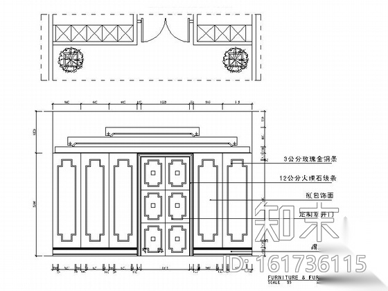 精品豪华欧式风格售楼部室内装修施工图（含效果）cad施工图下载【ID:161736115】