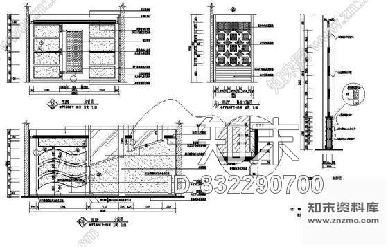 图块/节点墙面造型cad施工图下载【ID:832290700】