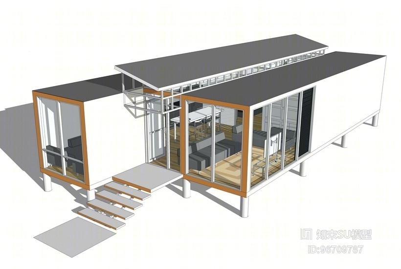 集装箱室内设计SU模型下载【ID:96709787】