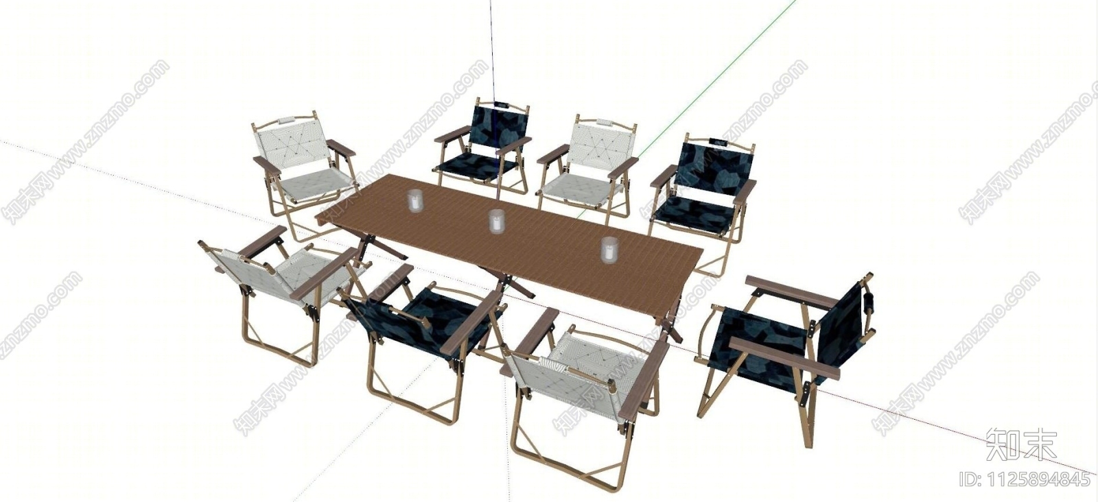 现代户外桌椅SU模型下载【ID:1125894845】