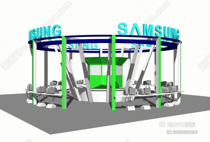 三星电脑展厅SU模型下载【ID:643063093】