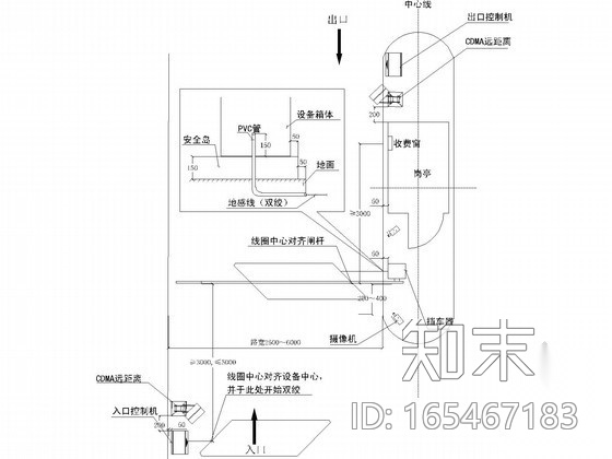 大型停车场翼闸门禁安装管线全套电气图纸cad施工图下载【ID:165467183】