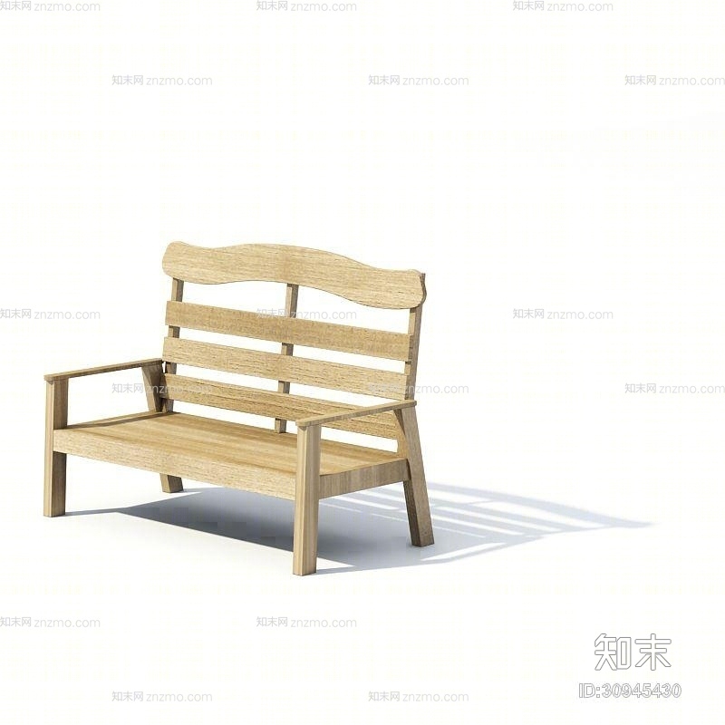现代木艺户外椅3D模型下载【ID:30945430】