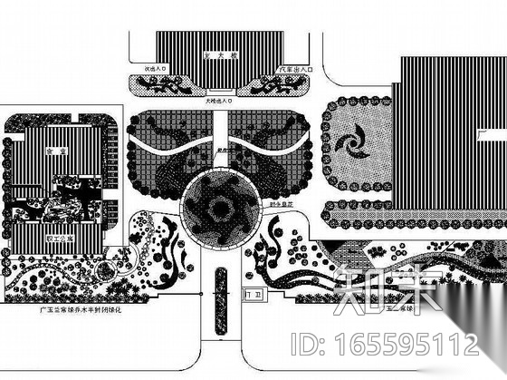 某厂区中心广场景观设计方案图cad施工图下载【ID:165595112】