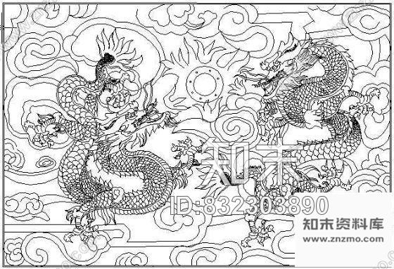 图块/节点双龙戏珠图cad施工图下载【ID:832303890】