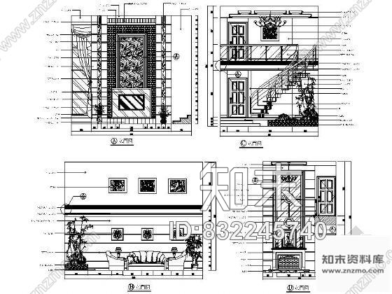 图块/节点西式别墅客厅立面图cad施工图下载【ID:832245740】