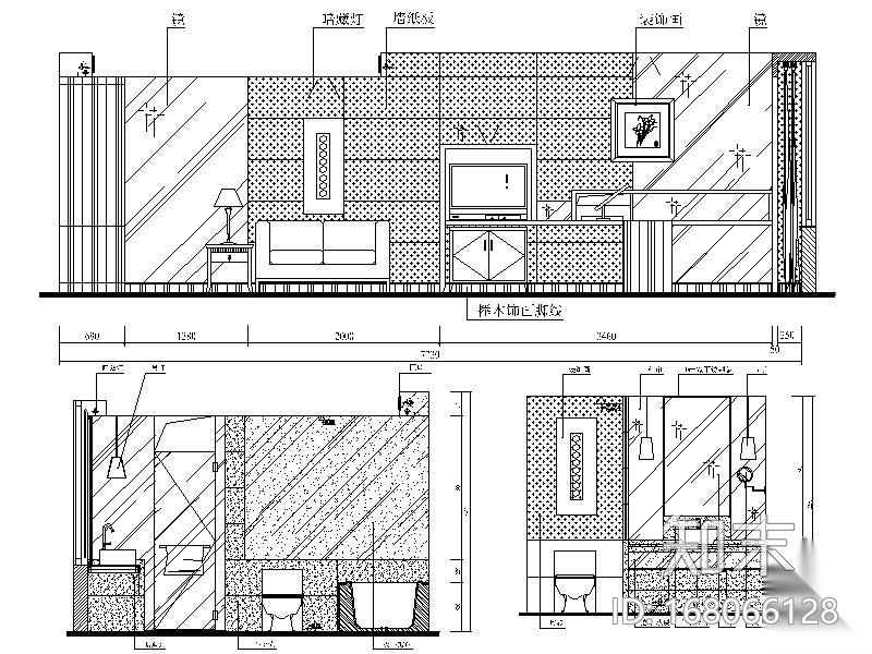 [厦门]某五星酒店三套客房装修图施工图下载【ID:168066128】