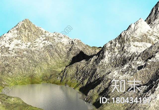 湖泊山地CG模型下载【ID:180434197】