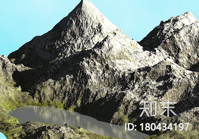 湖泊山地CG模型下载【ID:180434197】