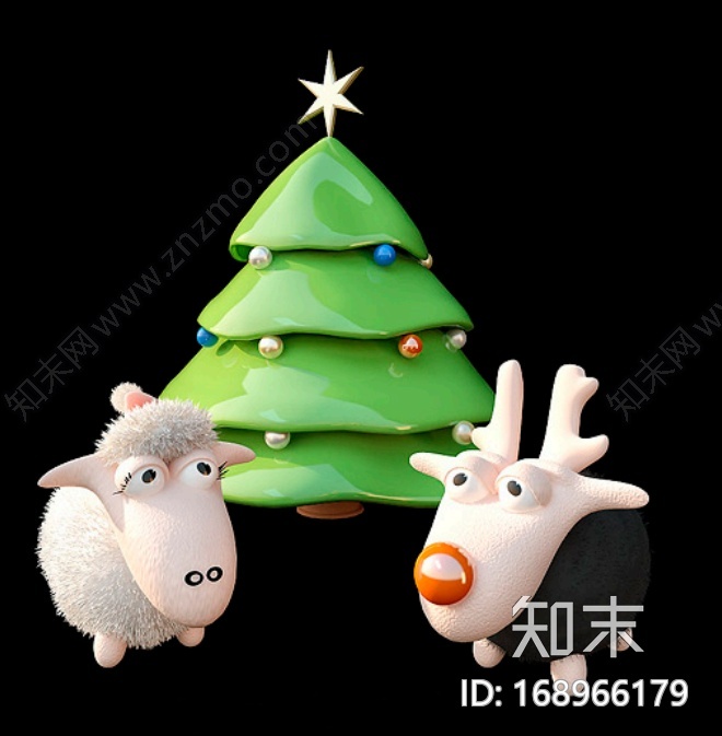 圣诞小树CG模型下载【ID:168966179】