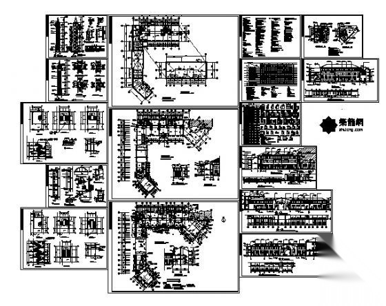 武汉长江边某三层会所建筑施工图cad施工图下载【ID:151666145】