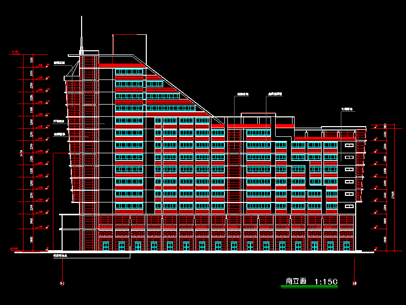 华东设计院——高层Z字形广场归档施工图cad施工图下载【ID:149949102】