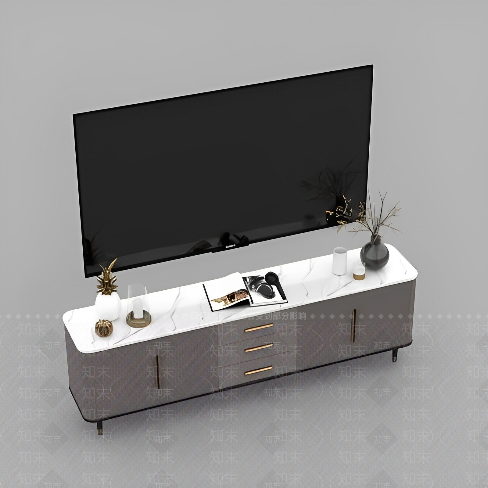 现代电视柜免费3D模型下载【ID:1123250520】