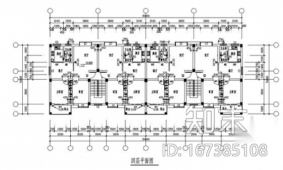 某四层古建筑民居建筑施工图cad施工图下载【ID:167385108】