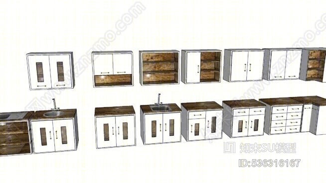 现在_（–都是现代厨房橱柜）SU模型下载【ID:536316167】