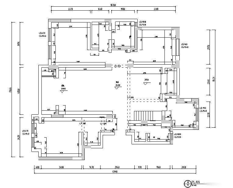 现代简约艺术别墅设计施工图（附效果图）cad施工图下载【ID:160067163】