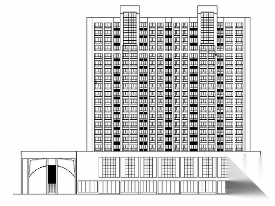 [湖南]高层框架剪力墙结构商住楼建筑施工图cad施工图下载【ID:166057101】