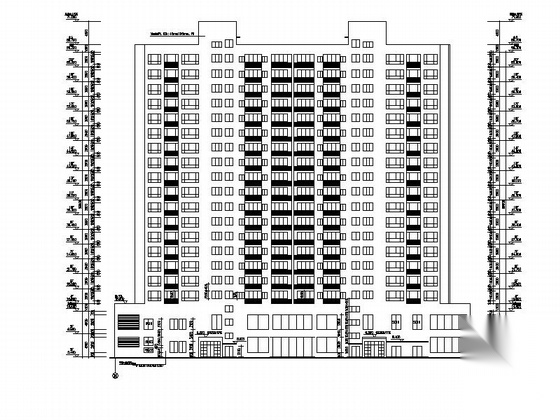 [湖南]高层框架剪力墙结构商住楼建筑施工图cad施工图下载【ID:166057101】