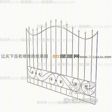 铁艺栏杆83D模型下载【ID:82382099】