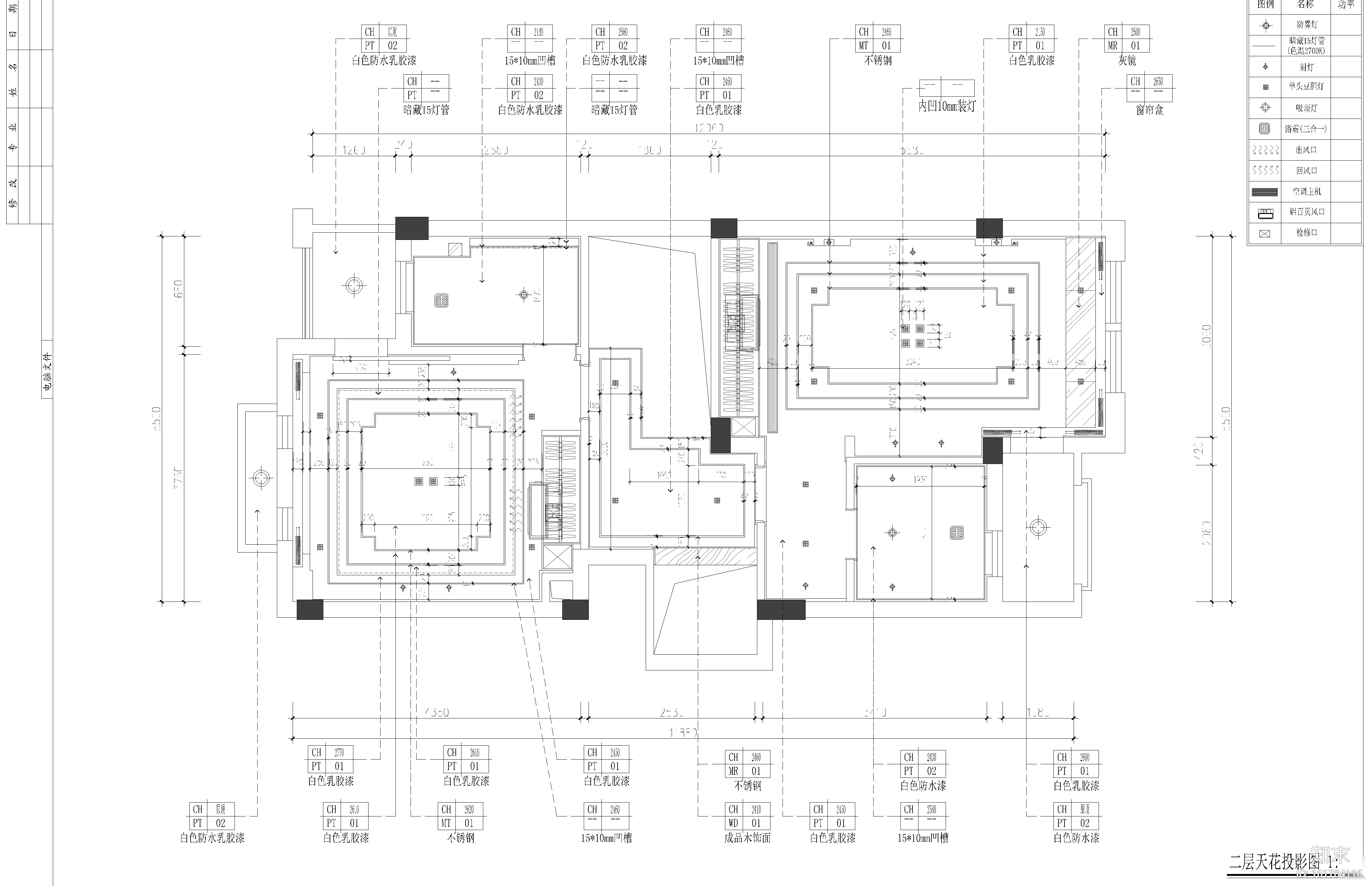 新中式三层别墅室内施工图设计（附效果图）cad施工图下载【ID:161784116】