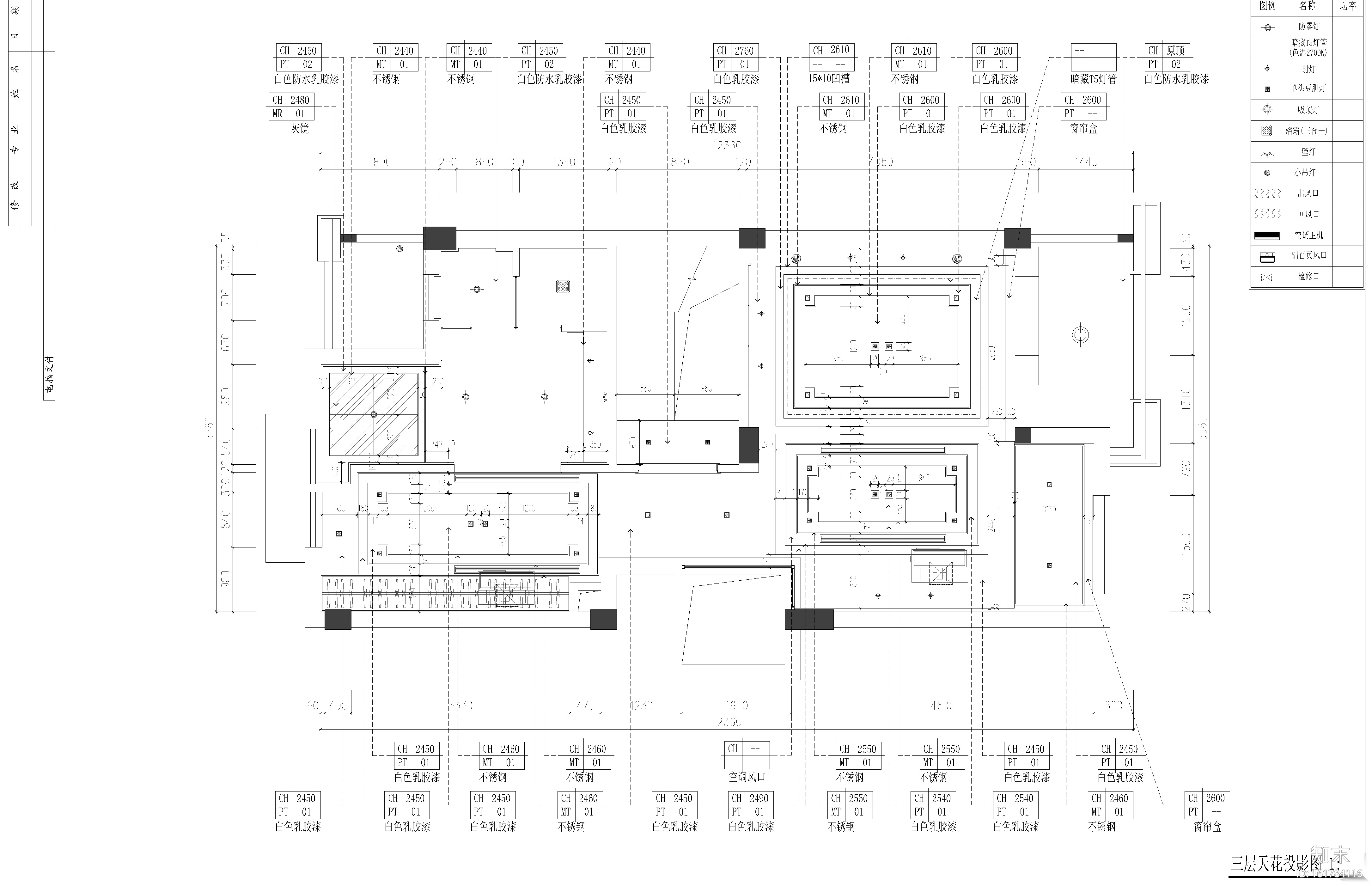 新中式三层别墅室内施工图设计（附效果图）cad施工图下载【ID:161784116】