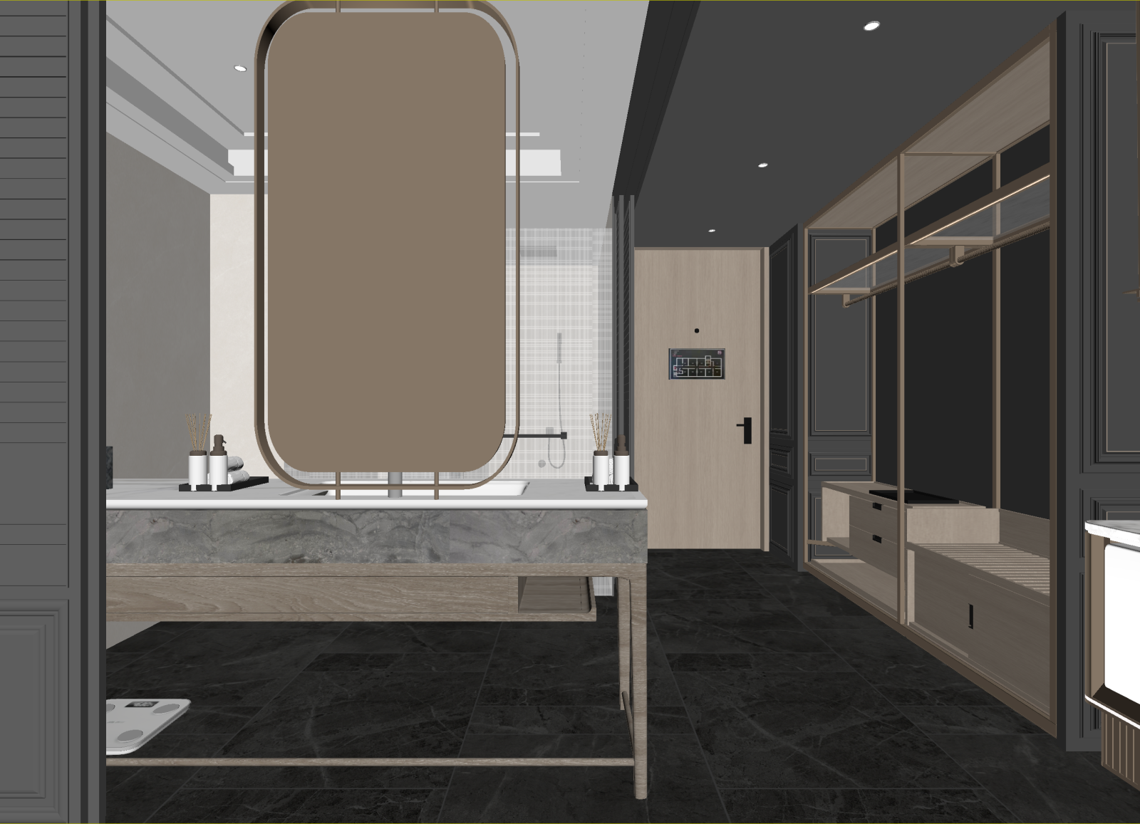 现代衣帽间3D模型下载【ID:1215032983】