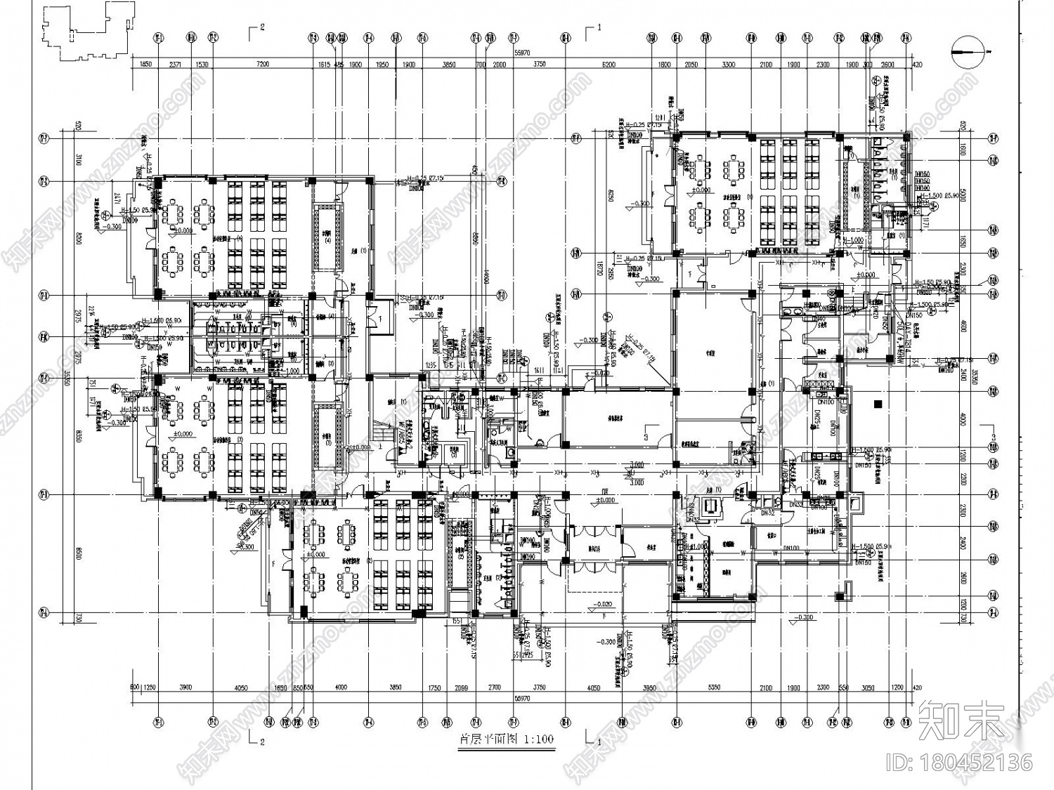 多栋建筑物的给排水及消防系统施工图设计cad施工图下载【ID:180452136】