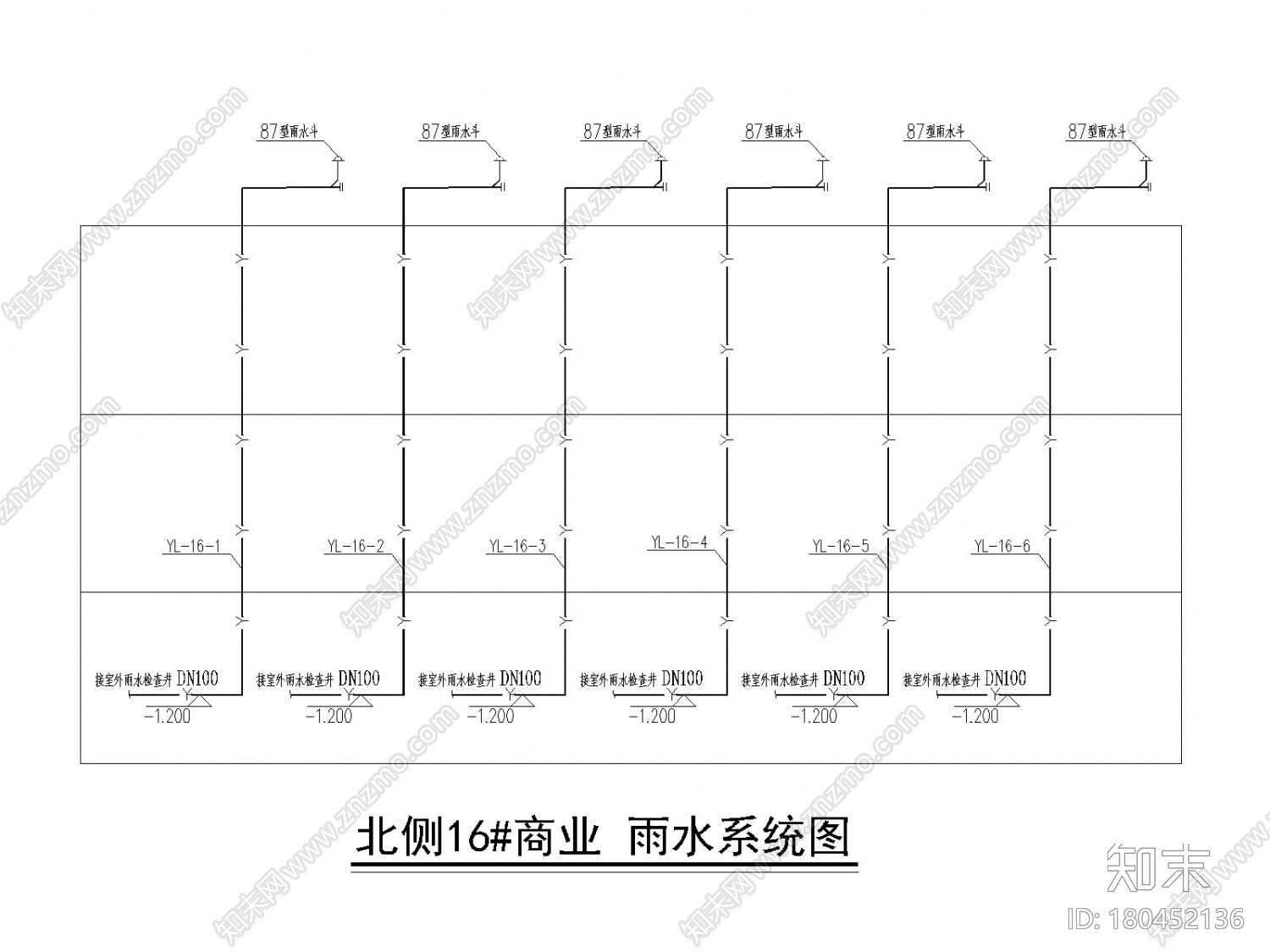 多栋建筑物的给排水及消防系统施工图设计cad施工图下载【ID:180452136】