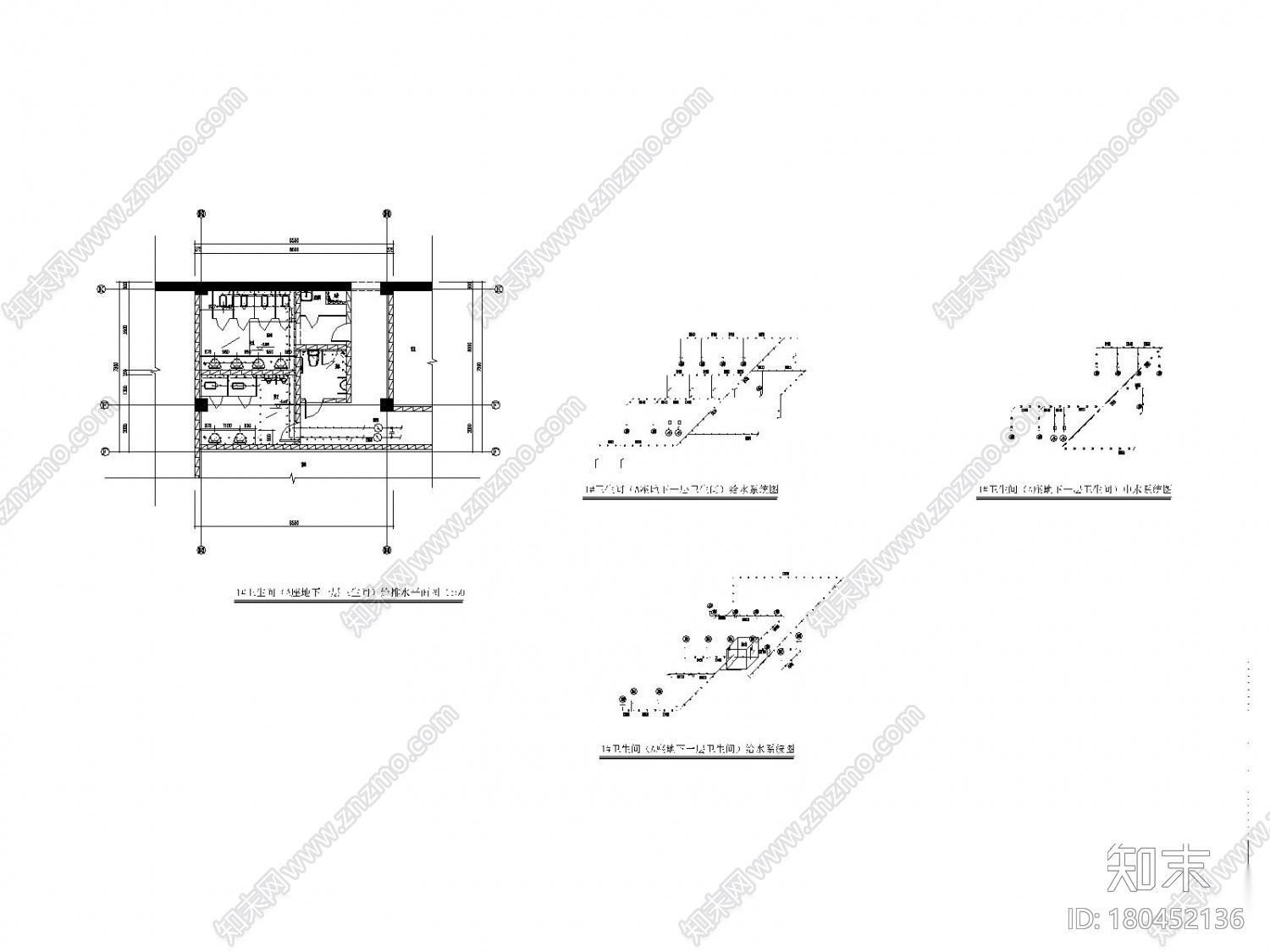 多栋建筑物的给排水及消防系统施工图设计cad施工图下载【ID:180452136】