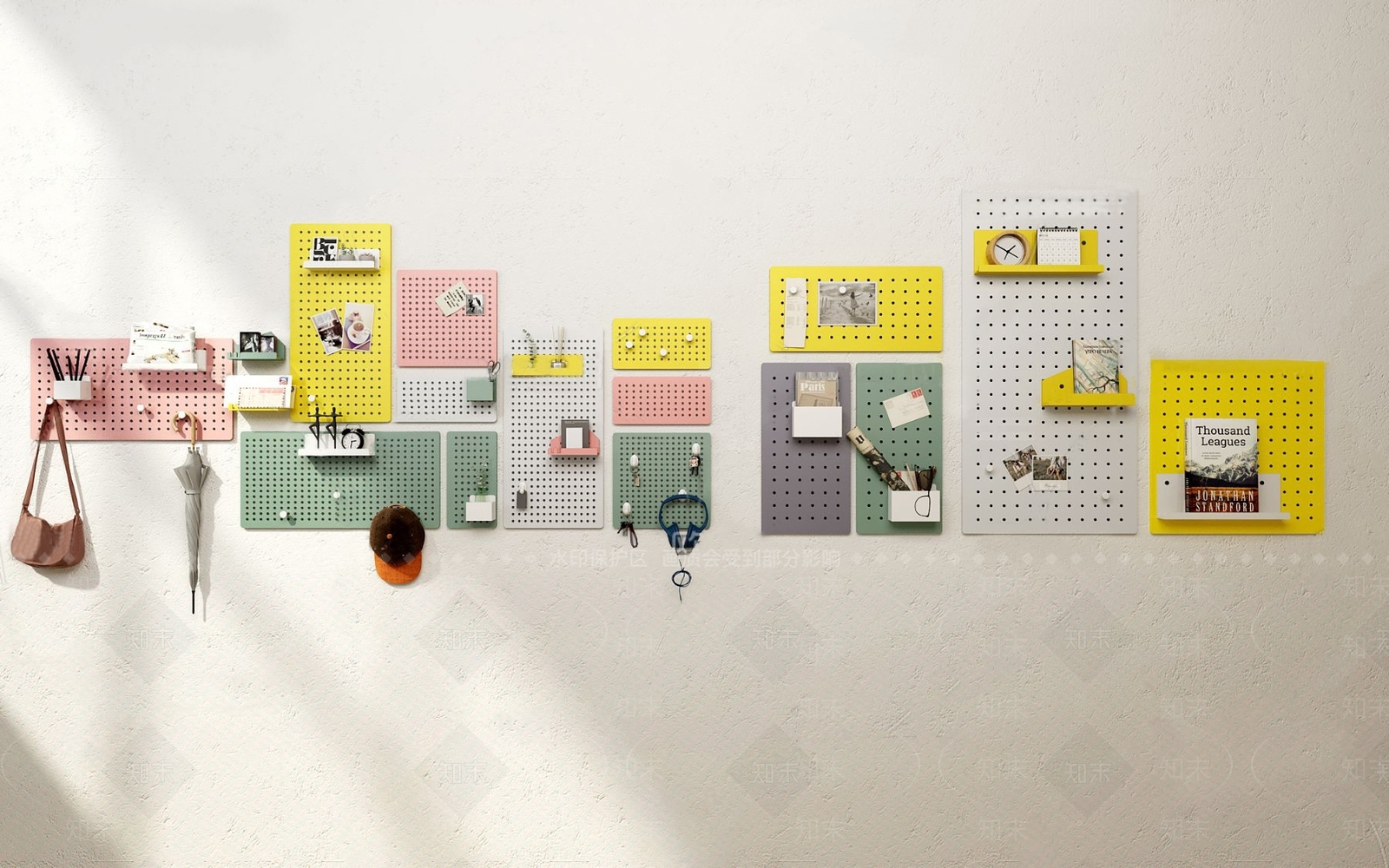 现代置物架饰品挂件3D模型下载【ID:232954211】