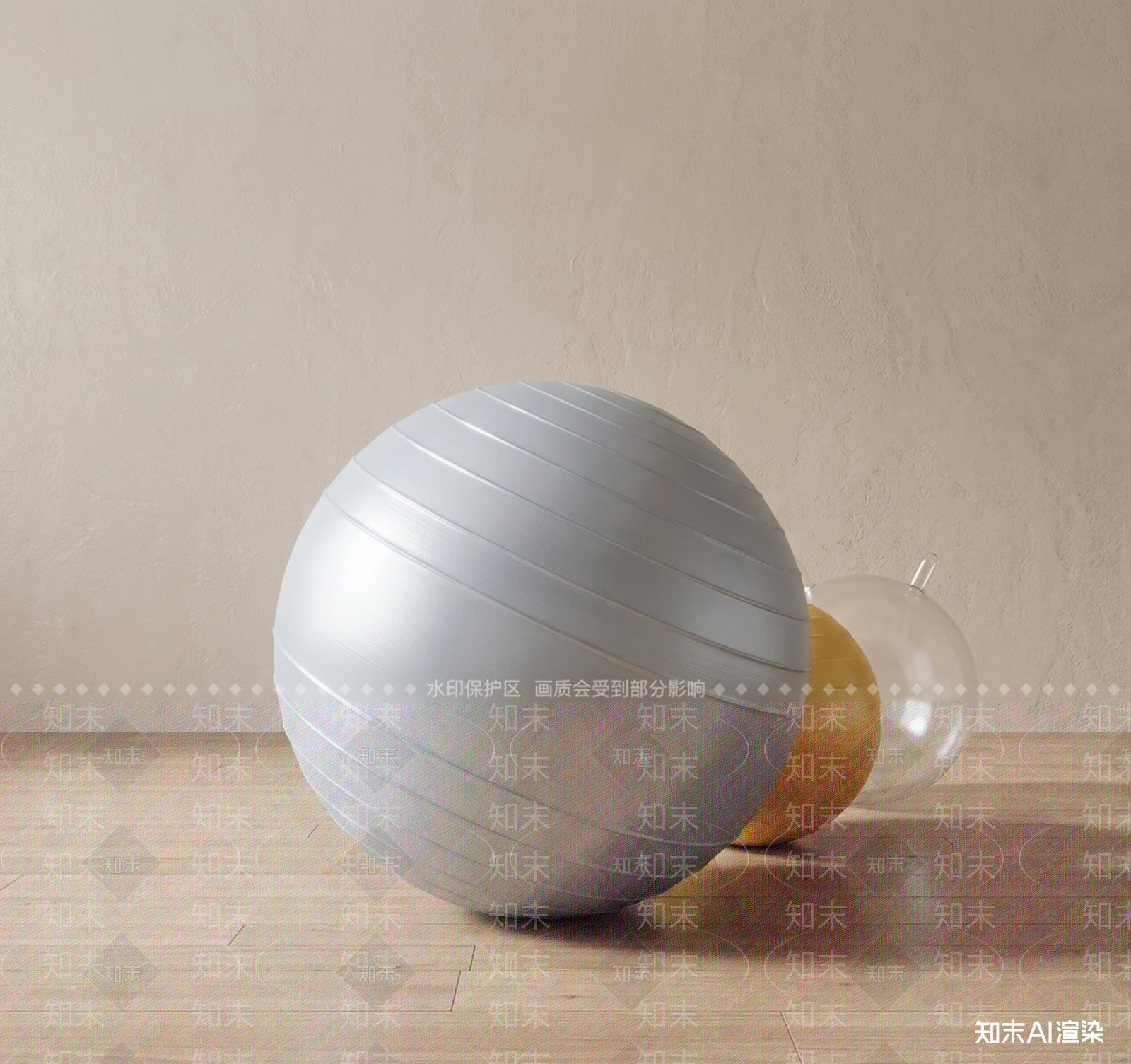 银色健身球健身器材3D模型下载【ID:1227529253】