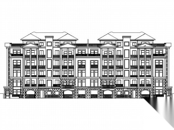 某四层花园洋房建筑施工图cad施工图下载【ID:167938107】