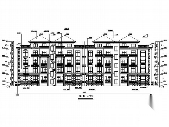 某四层花园洋房建筑施工图cad施工图下载【ID:167938107】