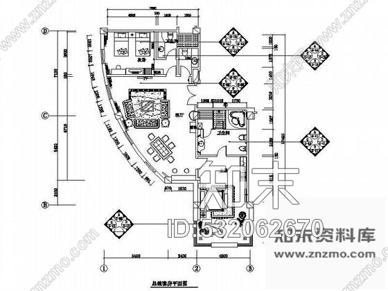 施工图总统套房装修图cad施工图下载【ID:532062670】