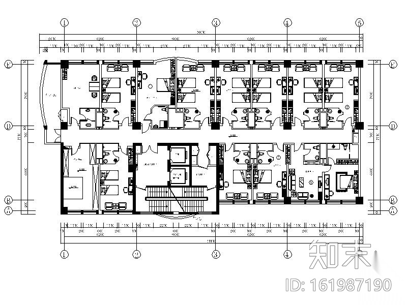 某大酒店局部室内客房装修施工图cad施工图下载【ID:161987190】